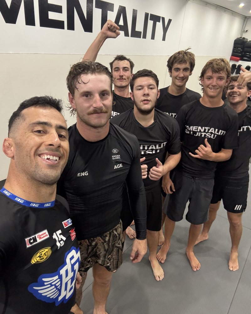 Members grinning in a group selfie after a No-Gi session